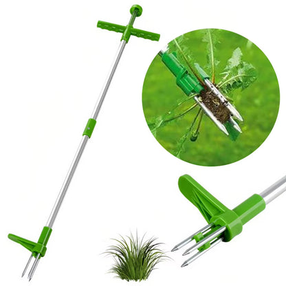 Stand up Weeder Root Removal Tool with 3 Claws & Foot Pedal Garden Manual Weeder Long Handle Weeding Tool for Outdoor Yard Grass