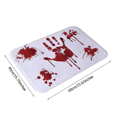 Halloween Blood Footprint Doormat Water-Absorbent Mat Living Room -Slip Carpet Absorbent Shower Bath Mat Bedroom Door