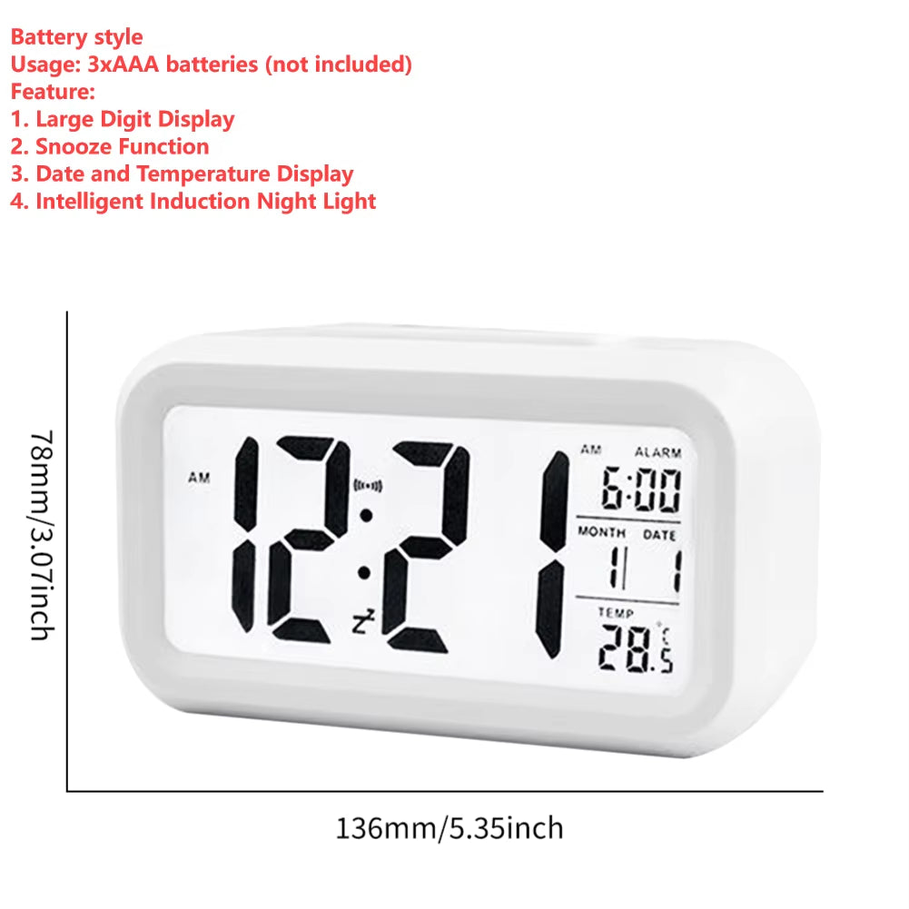 LED Digital Alarm Clock Table Alarm Clock Watch USB Electronic Snooze Desktop Clock Temperature Display Projection Lamp Function