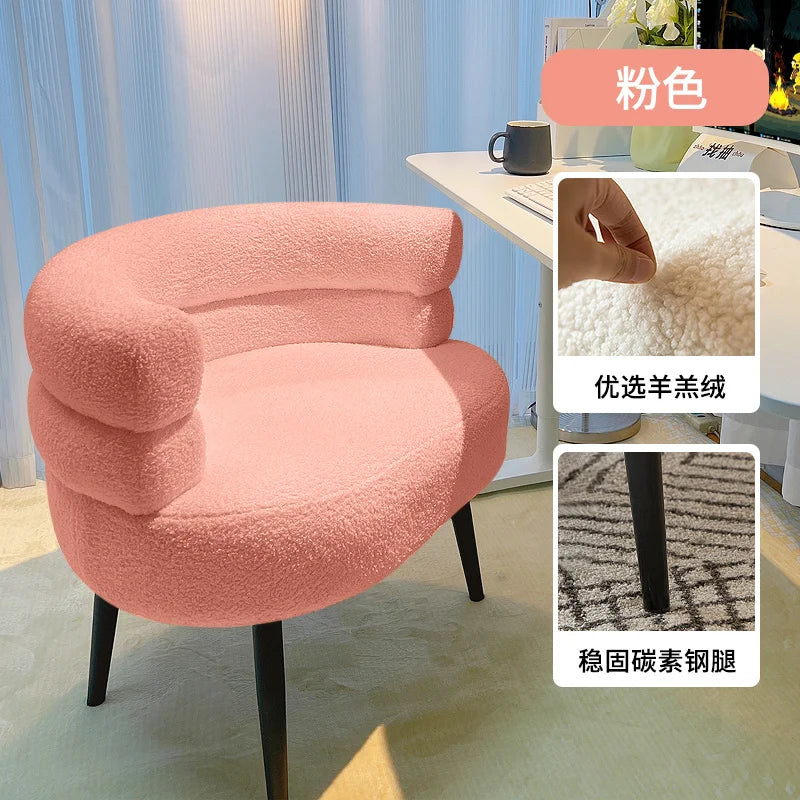 Customized Luxury Cashmere Makeup Chair,Nordic Living Room Armchair,Home Furniture,Leisure Chairs,Bedroom,Computer Sofas,Stool