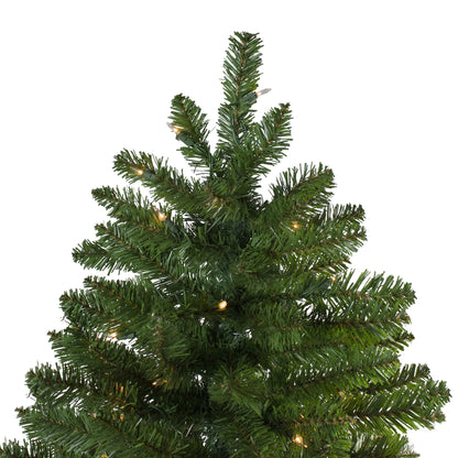 10' Prelit Artificial Christmas Tree Slim Eastern Pine - Clear Lights