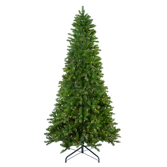 10' Prelit Artificial Christmas Tree Slim Eastern Pine - Clear Lights