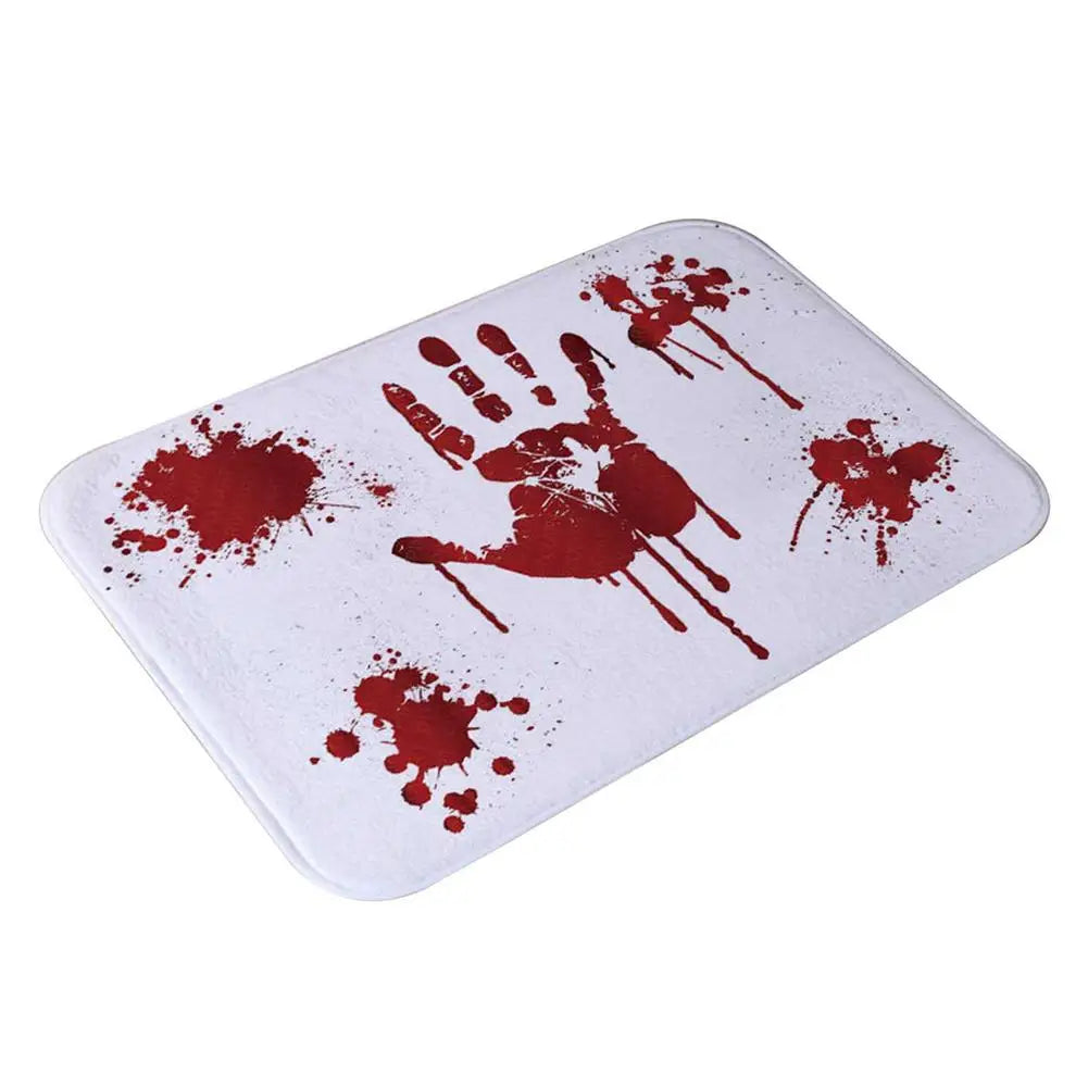 Halloween Blood Footprint Doormat Water-Absorbent Mat Living Room -Slip Carpet Absorbent Shower Bath Mat Bedroom Door