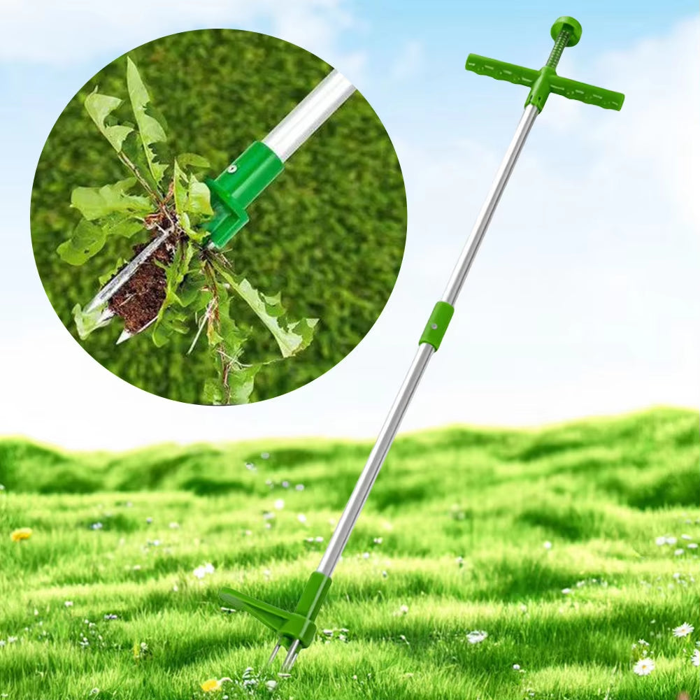 Stand up Weeder Root Removal Tool with 3 Claws & Foot Pedal Garden Manual Weeder Long Handle Weeding Tool for Outdoor Yard Grass