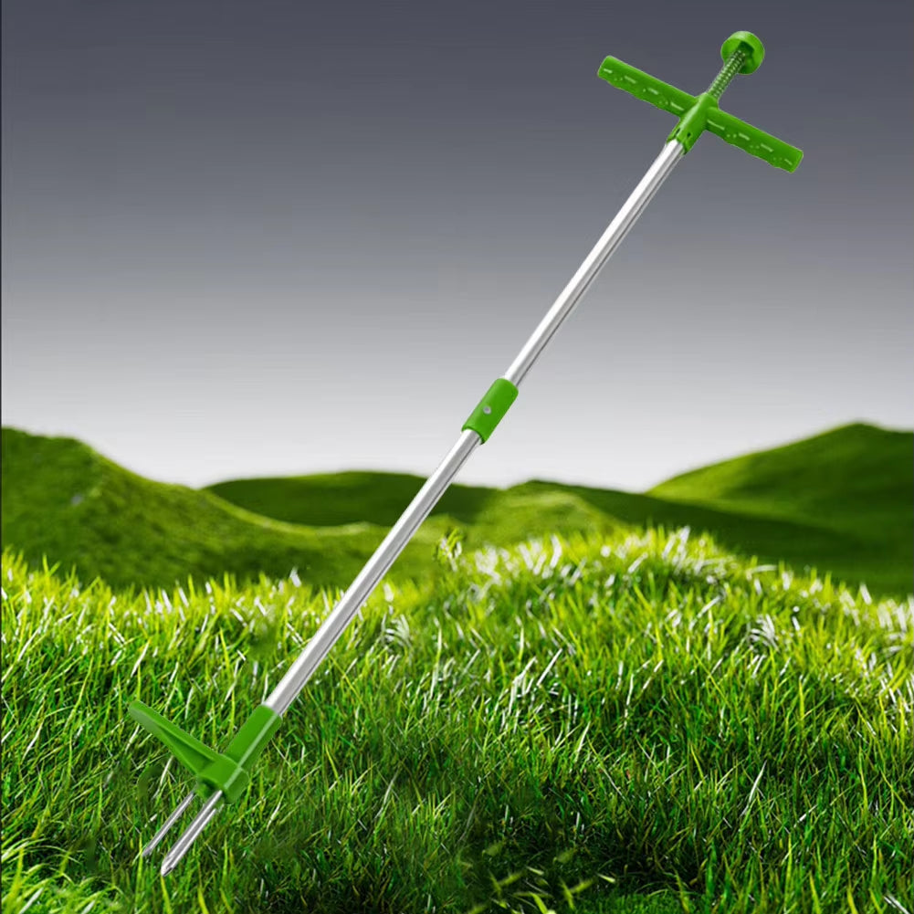 Stand up Weeder Root Removal Tool with 3 Claws & Foot Pedal Garden Manual Weeder Long Handle Weeding Tool for Outdoor Yard Grass