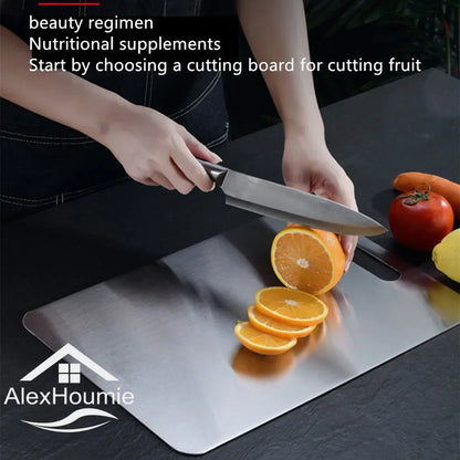 Stainless Steel Cutting Board Home Kitchen Rectangular Chopping Board Kneading Dough Cutting Dough and Fruit Vegetable Meat Tool