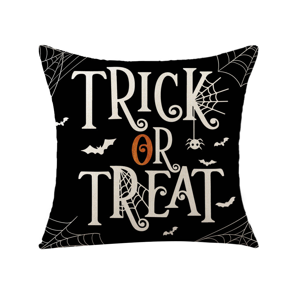 4Pcs Halloween Pumpkin Pillow Covers,18X18 Inches Trick or Treat Farmhouse Decor Boo Halloween Decorative 31 October Throw Pillow Cover