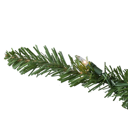 10' Prelit Artificial Christmas Tree Slim Eastern Pine - Clear Lights